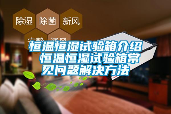 恒溫恒濕試驗箱介紹 恒溫恒濕試驗箱常見問題解決方法